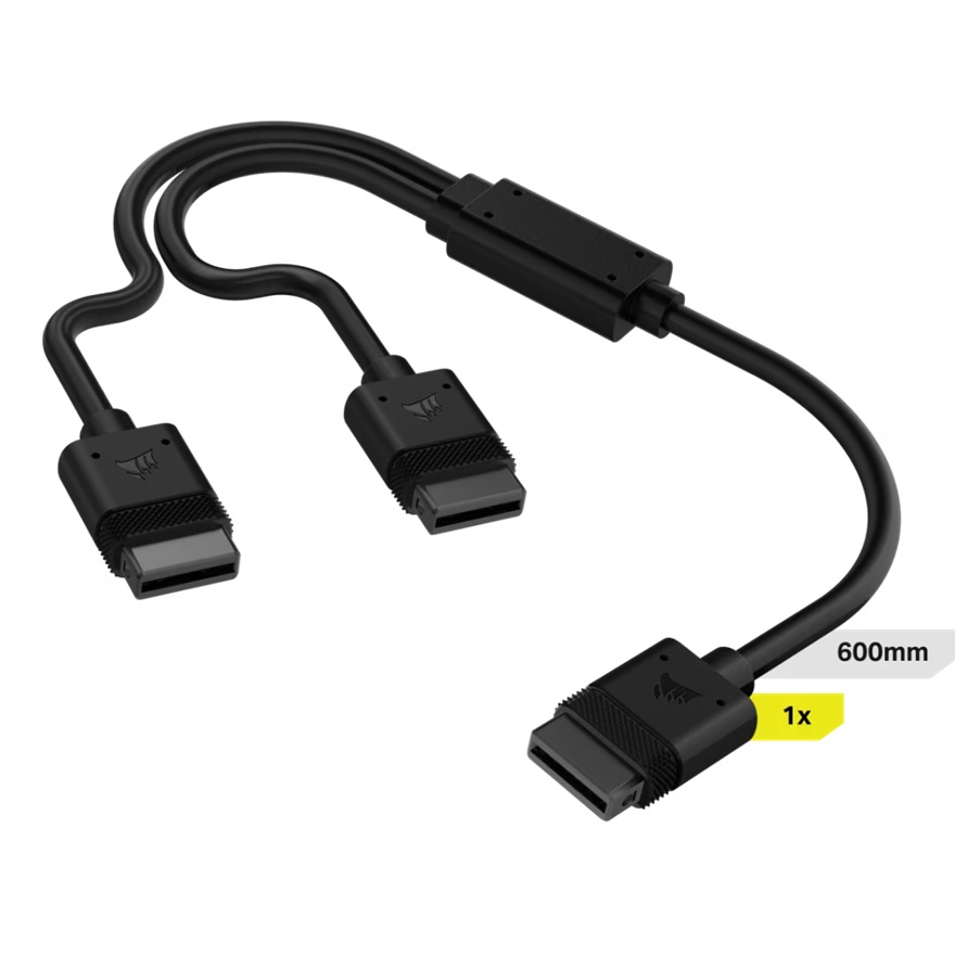 Corsair iCUE LINK Cable, 1x 600mm Y-Cable with Straight connectors, Black (LS)