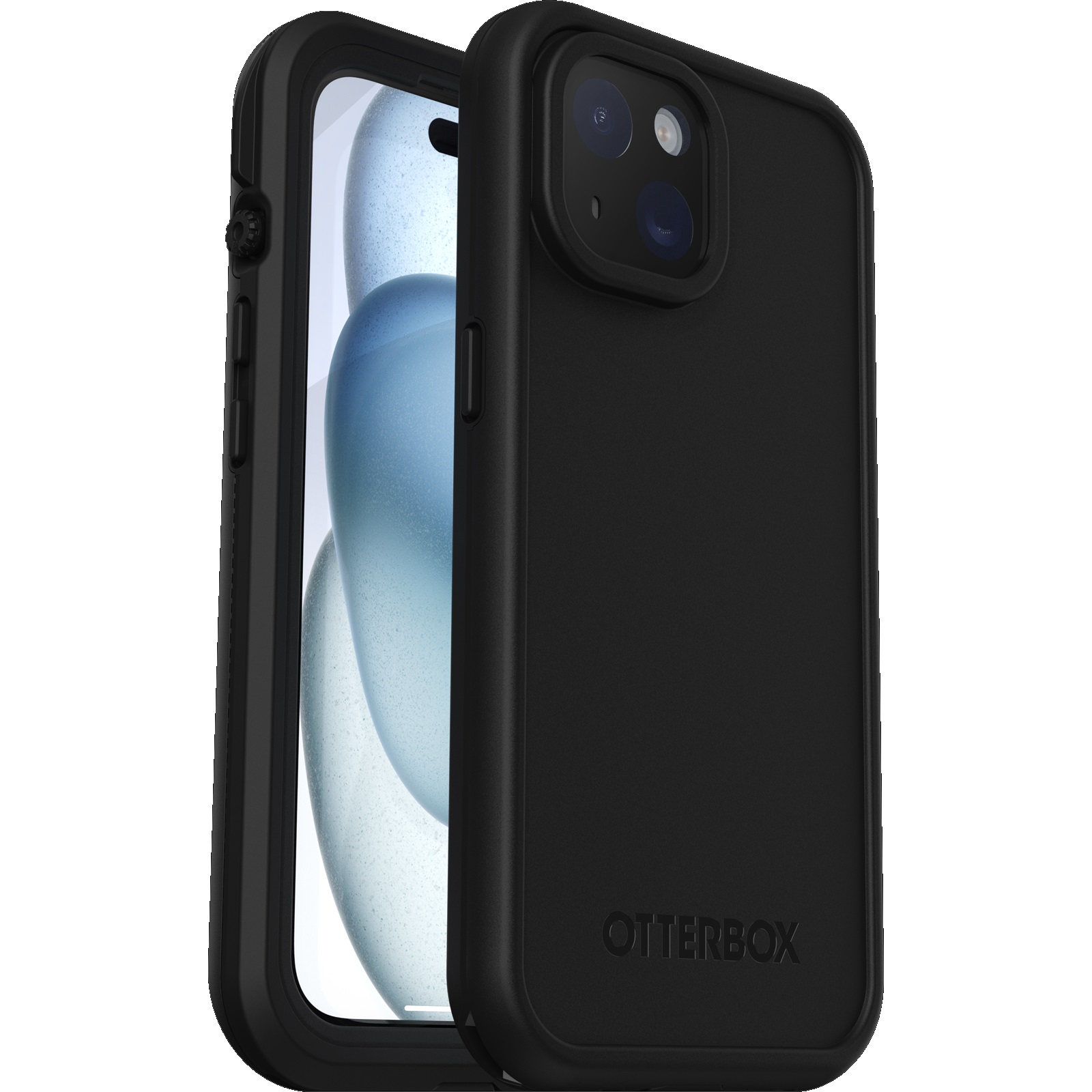 OtterBox Fre MagSafe Apple iPhone 15 (6.1') Case Black- (77-93438),DROP+ 5X Military Standard,2M WaterProof,Built-In Screen Protector,7 Years Warranty