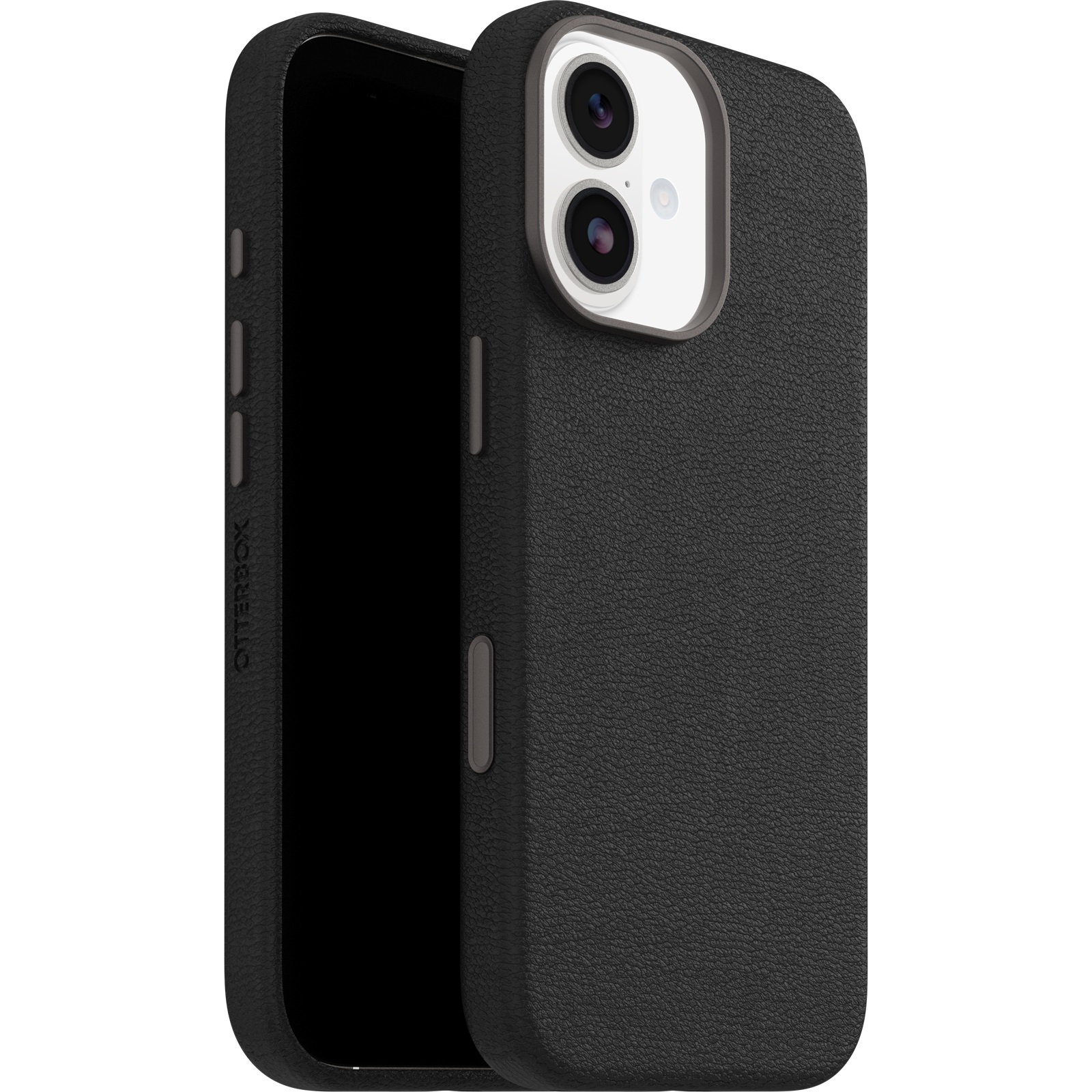 OtterBox Symmetry Cactus Leather MagSafe Apple iPhone 17 (6.3') Case Noir Ash (Black) - (77-99013), DROP+ 3X Military Standard, 7 Years Warranty