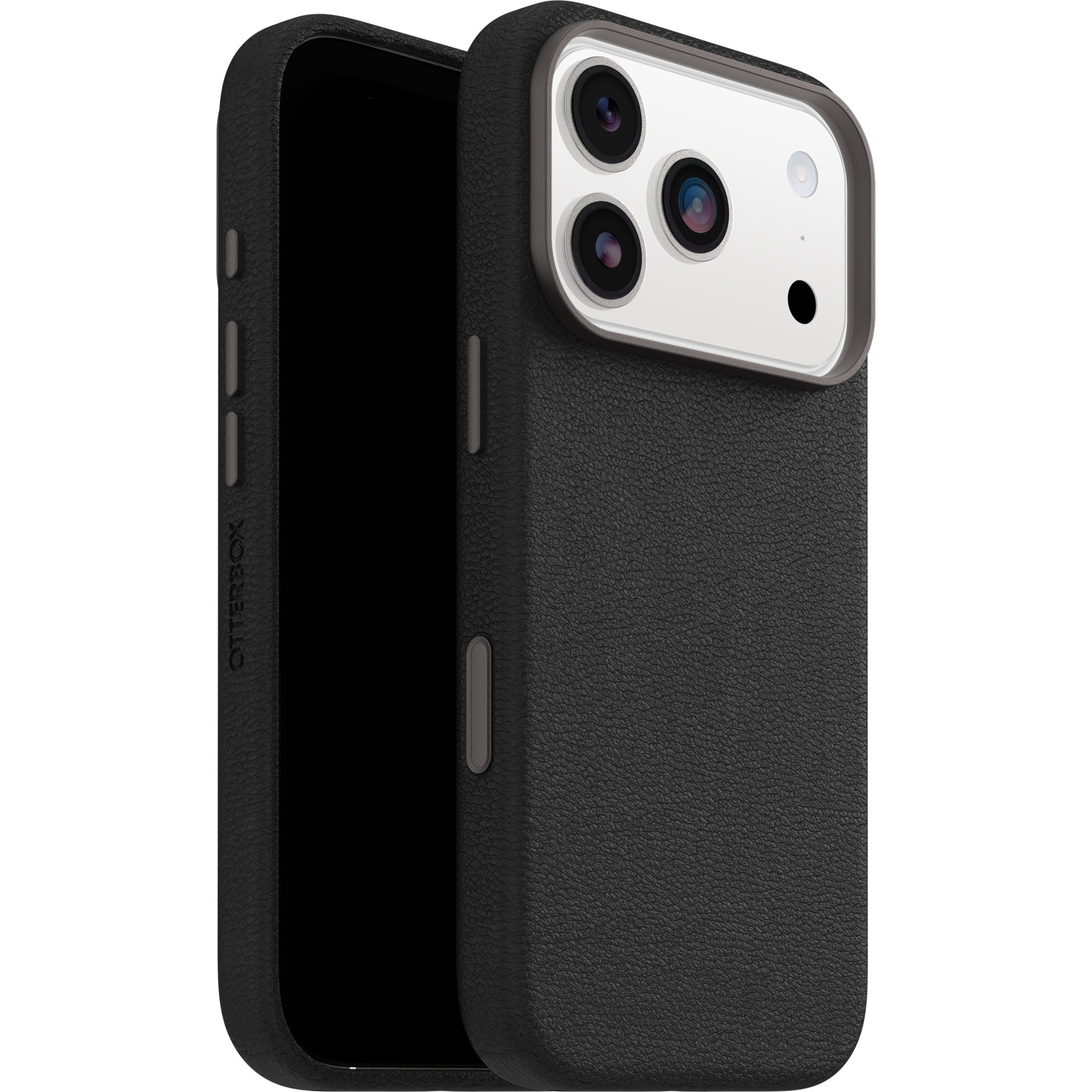 OtterBox Symmetry Cactus Leather MagSafe Apple iPhone 18 Pro / iPhone 17 Pro (6.3') Case Noir Ash (Black) - (77-99045), 7 Years Warranty