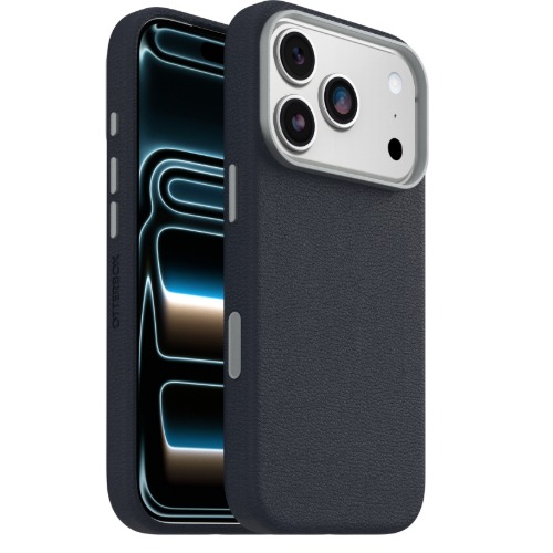 OtterBox Symmetry Cactus Leather MagSafe Apple iPhone 18 Pro / iPhone 17 Pro (6.3') Case Noir Ash (Black) - (77-99045), 7 Years Warranty