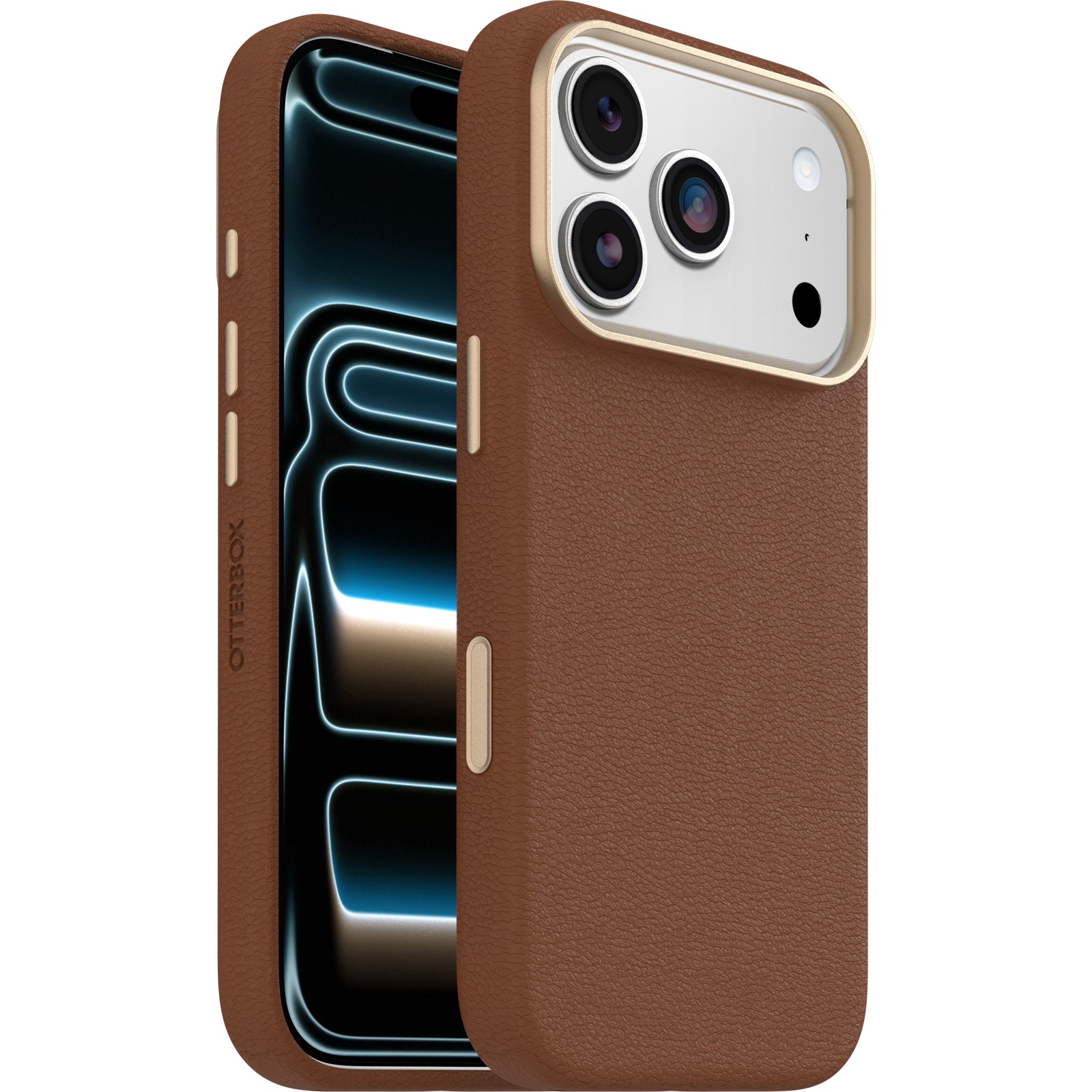 OtterBox Symmetry Cactus Leather MagSafe Apple iPhone 18 Pro / iPhone 17 Pro (6.3') Case Desert Saddle (Brown) - (77-99049), 7 Years Warranty