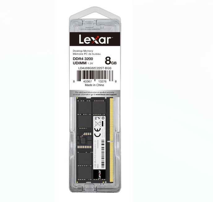Lexar LD4U08G32C22ST-BGS DDR4 UDIMM 8GB 3200 MT/s 1.2V CL22 - Blister