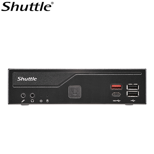 Shuttle DH810 Slim Mini PC 1.3L chassis - Intel® Core™ Ultra 200 series ,2 x DDR5 SODIMM slots,48GB, 2xLAN (1G & 2.5G), 2xRS232, HDMI, 2xDP, 120W, Ves
