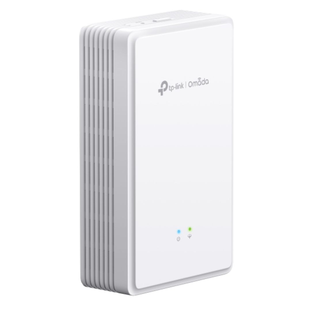 (E)TP-Link EAP615GP-Wall Omada AX1800 Wi-Fi 6 Wall Plate GPON Access Point, 574Mbps at  2.4 GHz + 1201 Mbps at 5 GHz, AC Power, 4×Internal Antennas, M