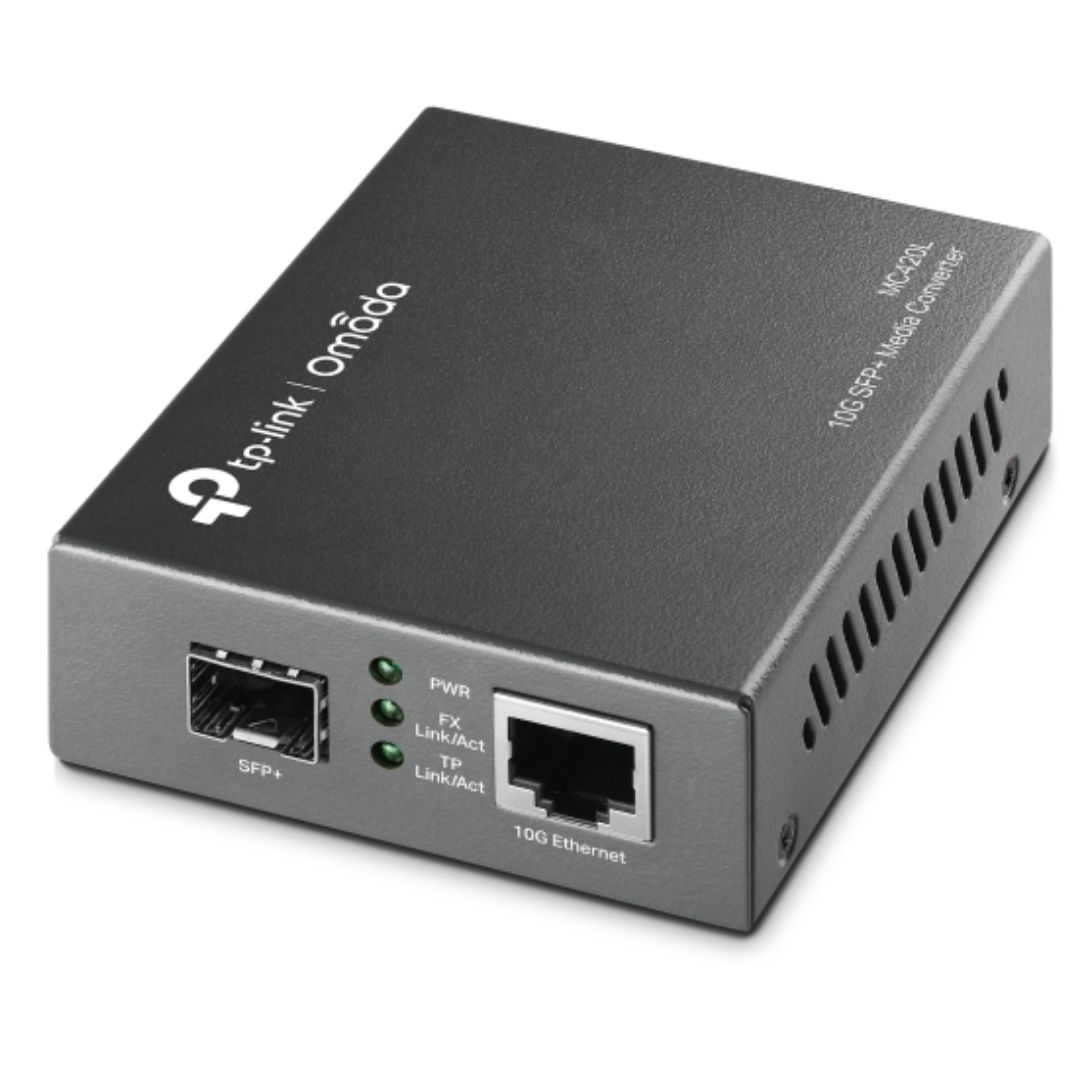 TP-Link MC420L Omada 10G Multi-Gigabit SFP Media Converter, 1× 1G/2.5G/5G/10Gbps Auto-Negotiation RJ45 ports supporting Auto-MDI/MDIX