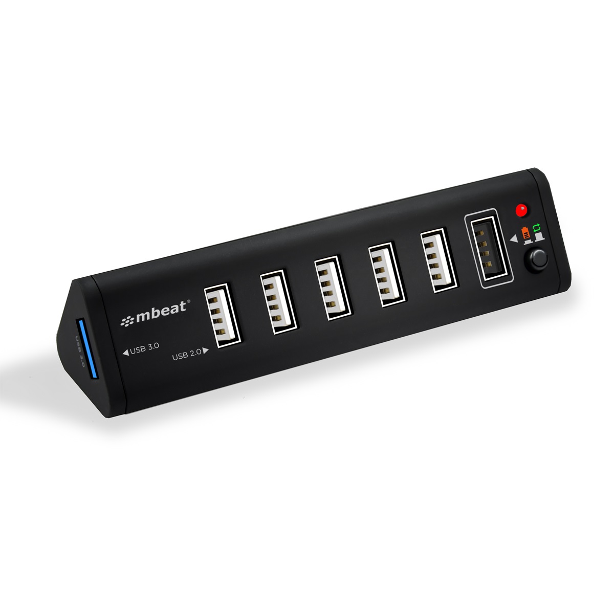 mbeat® 7-Port USB 3.0 & USB 2.0 Hub with 2.1A Smart Charging Function - Data Transfer Rate: USB 3.0 up to 5Gbps, USB 2.0 up to 480Mbps Weight 250g