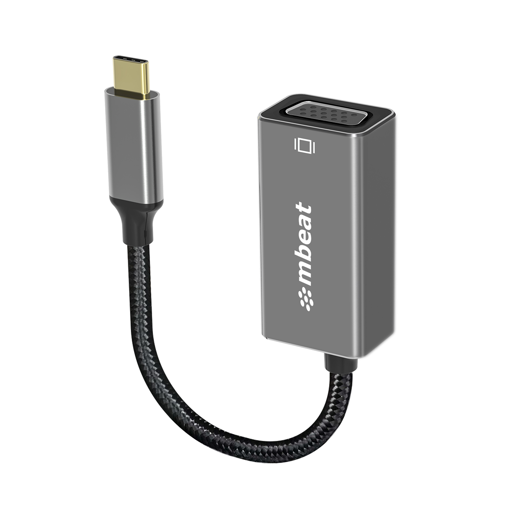 (LS) mbeat® Elite USB-C to VGA Adapter - Coverts USB-C to VGA Female Port,  Supports up to1920×1080@60Hz - Space Grey Weight: 30g