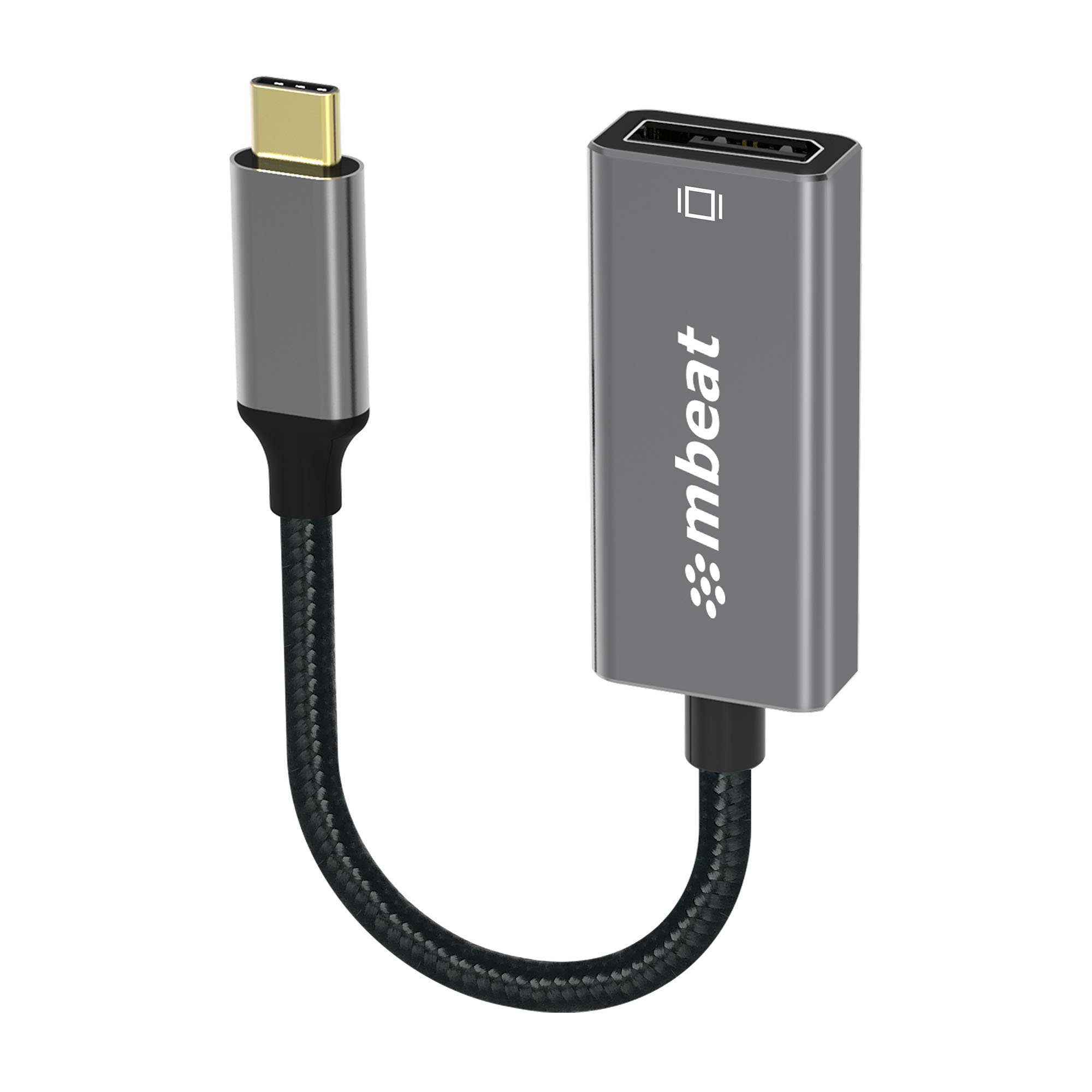 (LS) mbeat® Elite USB-C to Display Port Adapter  -Converts USB-C to DisplayPort female port, 4K@60Hz (3840×2160),  15cm - Space Grey Weight: 30g