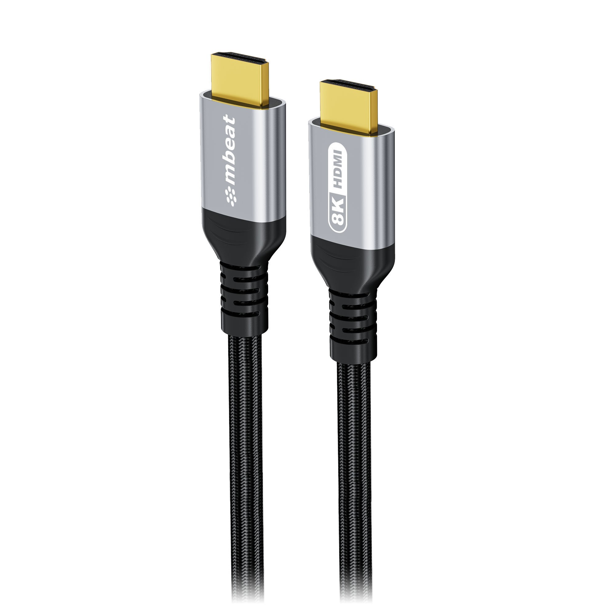 mbeat® Tough Link 1.5m Certified 8K HDMI Cable - Space Grey  HDMI 2.1 (male) to HDMI 2.1 (male) 50cm × 2.02cm × 1.13cm