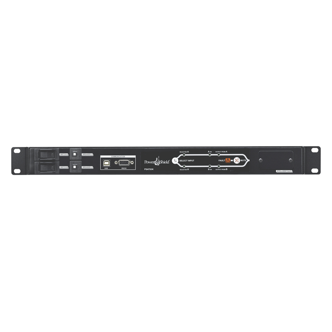 PowerShield Rack ATS 3kVA, Dual 15A C20 inputs, 1 x C19, 8 x C13 outputs, ensures reliable power switching