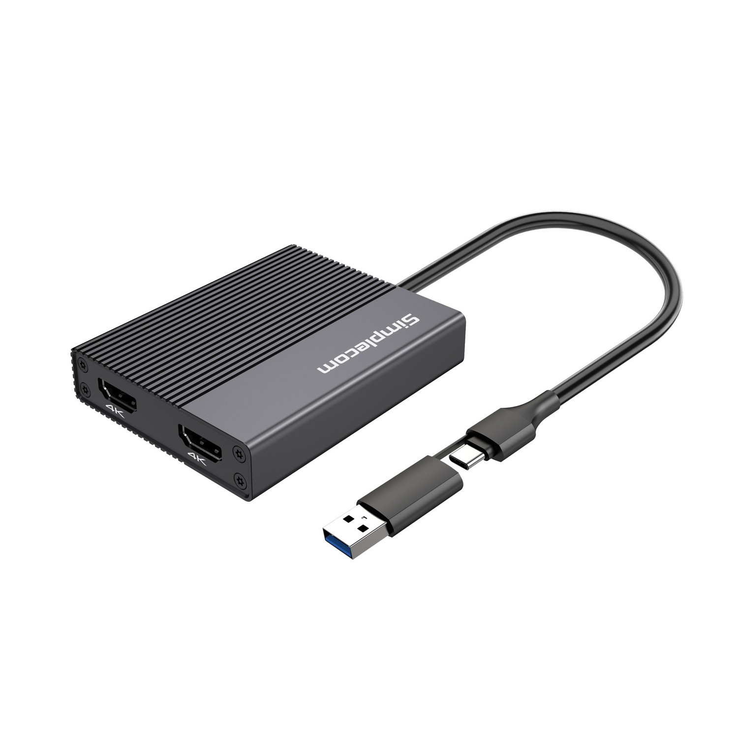 (LS)Simplecom DA369 USB 3.0 or USB-C to Dual 4K HDMI 2.0 Display Adapter for 2x 4K@60Hz Extended Screens