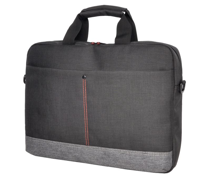 Oxhorn Notebook Bag Carry Case Nylon Fabric Top Load Zip Closure Padded Compartment Shoulder Strap Black + Grey for Laptop 10' 13.3' 14' 15.6' 16'