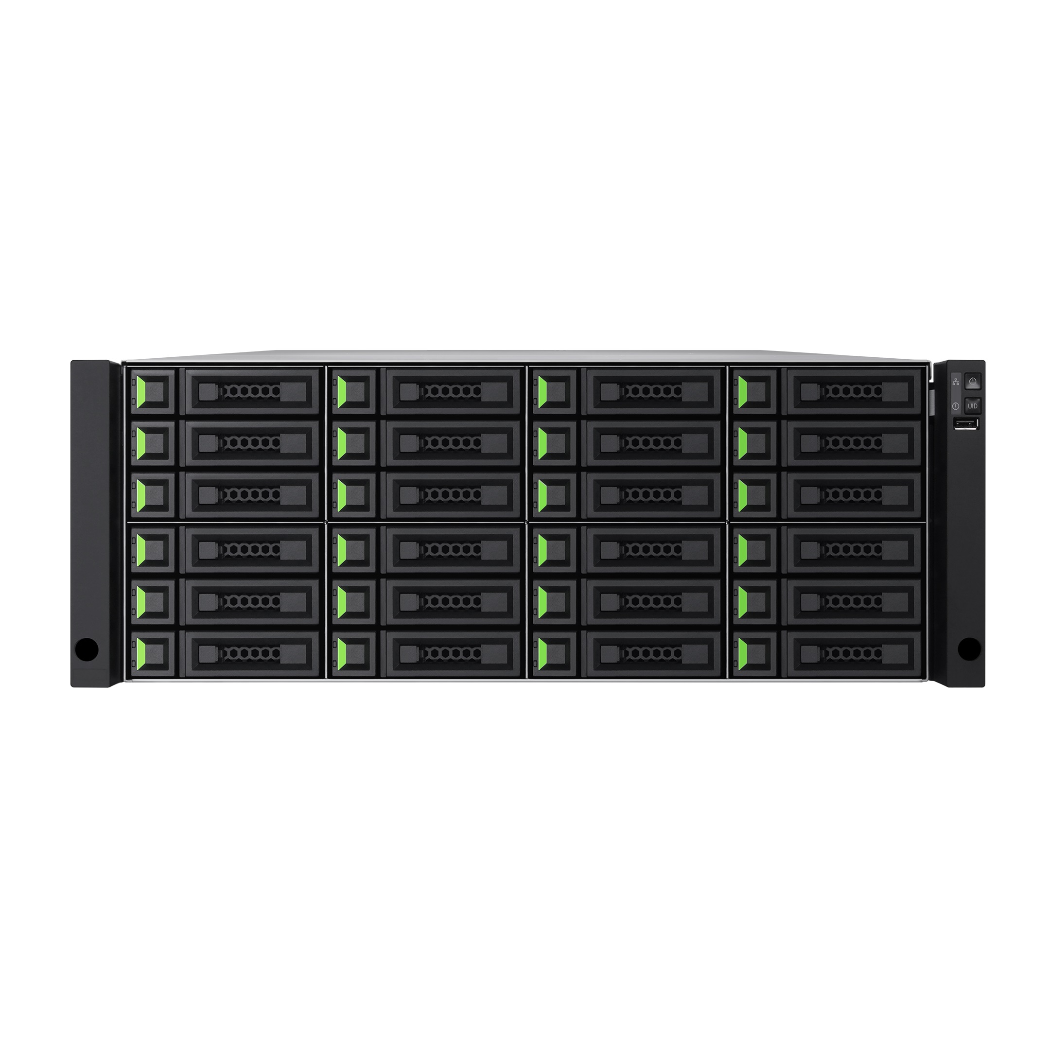 QSAN XCubeNXT XN8124D_8C NXT, Dual Controller, Intel 8-core Xeon, DDR4 32GB, 10GbE SFP+*8, 4U24, GBIC*4, Rail kit, 5-Year Warranty