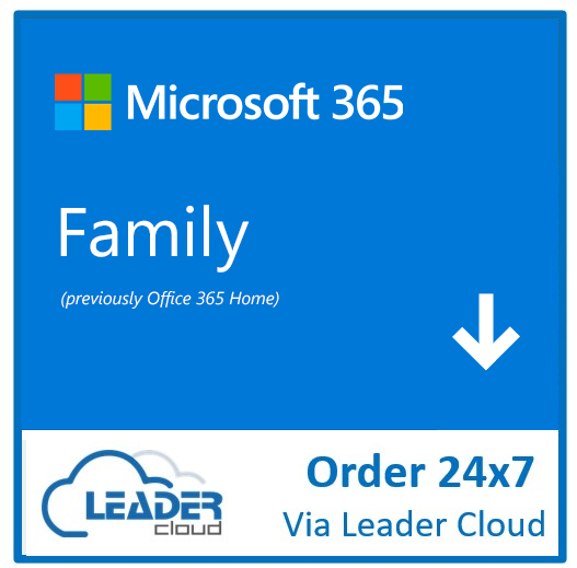 Microsoft ESD - Microsoft 365 Family Digital License for 1 PC 1 Year Subscription - ESD Product Key Via Leader CSP Portal - No Refund