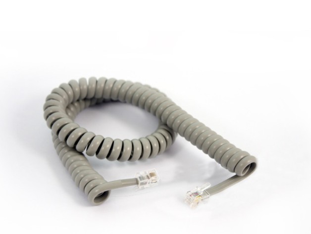 Fanvil curly cord for V67/V65 series headset, curve，gray, RJ9