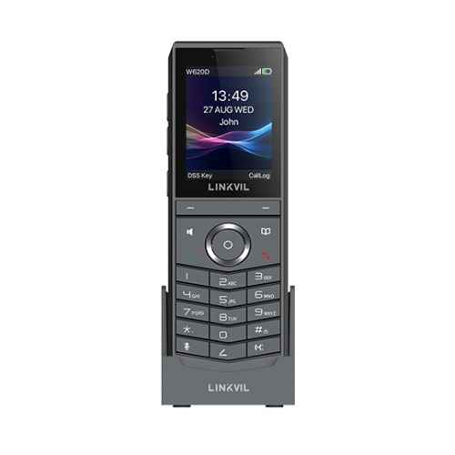 Fanvil Linkvil W620D Portable DECT Phone, built-in Bluetooth 5.0, rechargeable 3000mAh battery, up to 13 hours of talk time, HD Voice, Noise Reduction