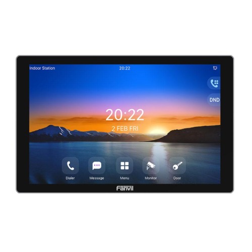 Fanvil i506W SIP indoor unit w/ a 10.1-inch color touchscreen,Linux operating system, dual-band Wi‑Fi, 2W speaker, RS485 interface, flexible installat