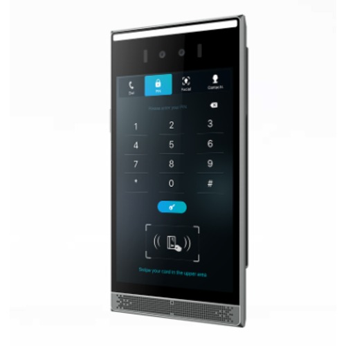 Fanvil i68 SIP door phone featuring facial recognition, 8-inch IPS touchscreen, dual 2MP cameras, night vision, 2W speaker, 2DI/1DO, IP66/IK07 protect