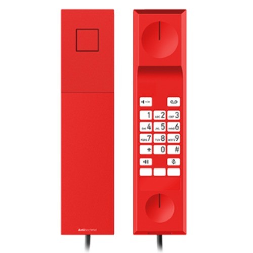 Snom E303A, Analogue Emergency Phone, traffic‑red casing and antibacterial housing, Hearing Aid Compatible,