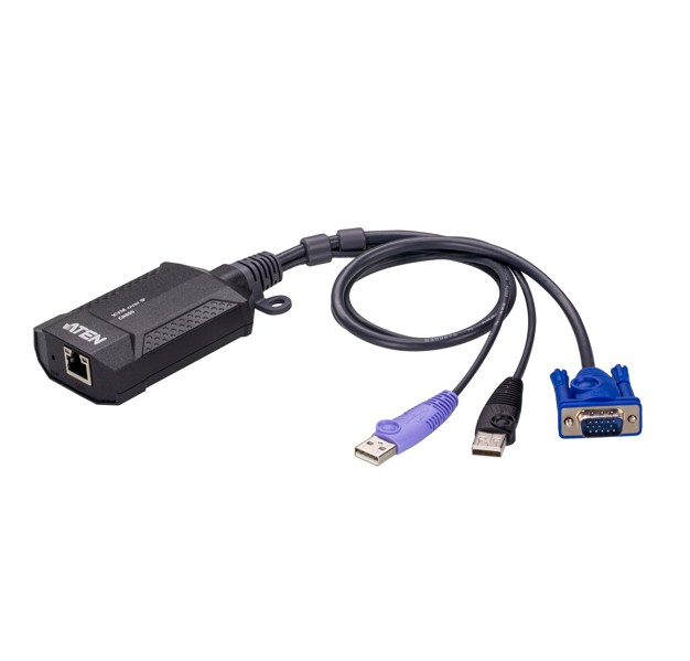 ATEN USB VGA KVM over IP Mini, VGA input resolutions up to 1920 × 1200 @ 60 Hz with 24-bit color depth, Hook design, BIOS level access