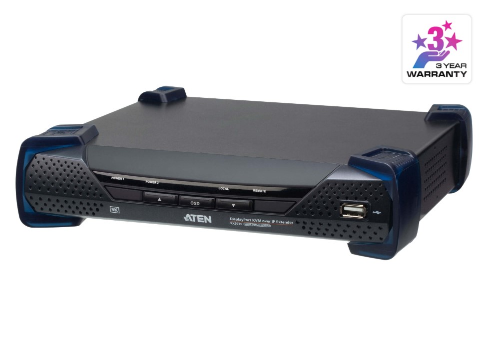 Aten 5K DisplayPort KVM over IP Receiver with Boundless Switching and Support for Video Walls
