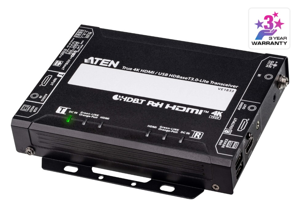 Aten True 4K HDMI / USB HDBaseT 3.0 - Lite Transceiver with PoH (True 4K@40 m)