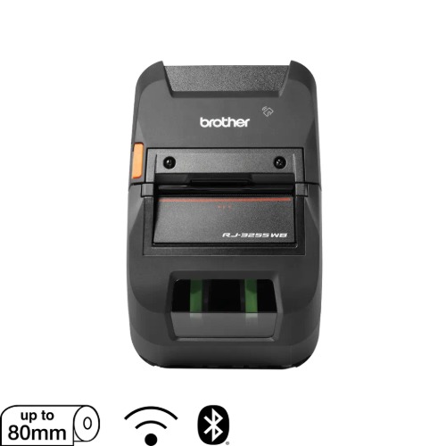Brother RJ-3255WB 3' WiFi/BT Label and Receipt Printer - RJ-3255WB +PA-BT-006 + PA-SS-4000 + PA-AD-600A and Belt Clip + Receipt Roll