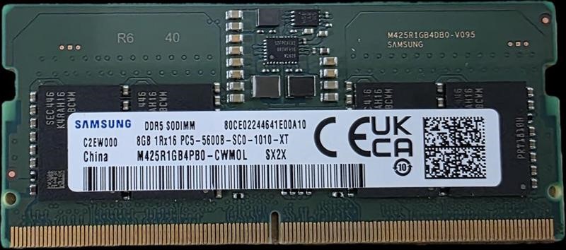 Samsung OEM 8GB (1x8GB) DDR5 SODIMM 5600MHz C46 1.1V Notebook Laptop Memory (ex-demo) 3yr wty ~similar to Hynix / Crucial 8GB CT8G56C46S5