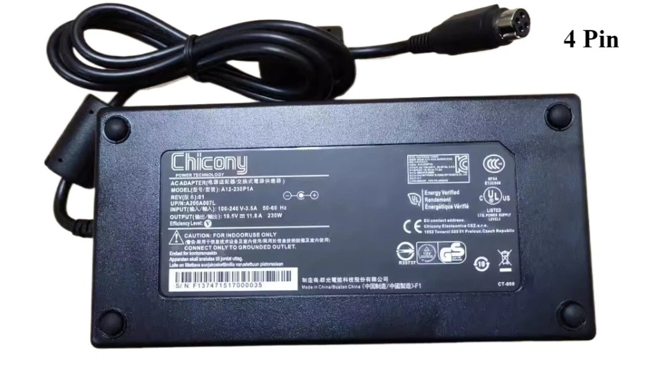 AC ADAPTER 230W 19.5V 11.8A - 4PIN ROUND CONNECTOR