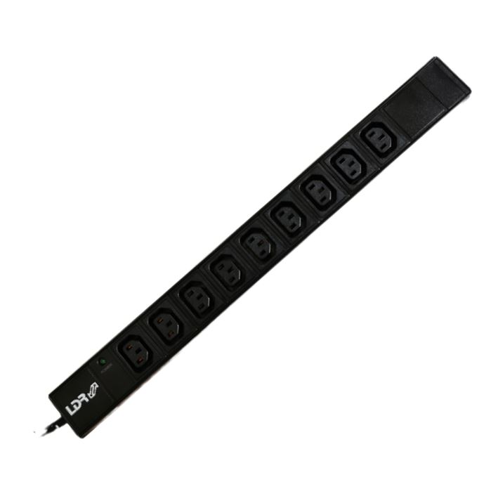 LDR 9‑Port 10A IEC C13 Power Distribution Unit(PDU),AU Approved,1U Vertical Mount,Aluminum Material With Power Indicator,2m Power Cord with C14 Plug