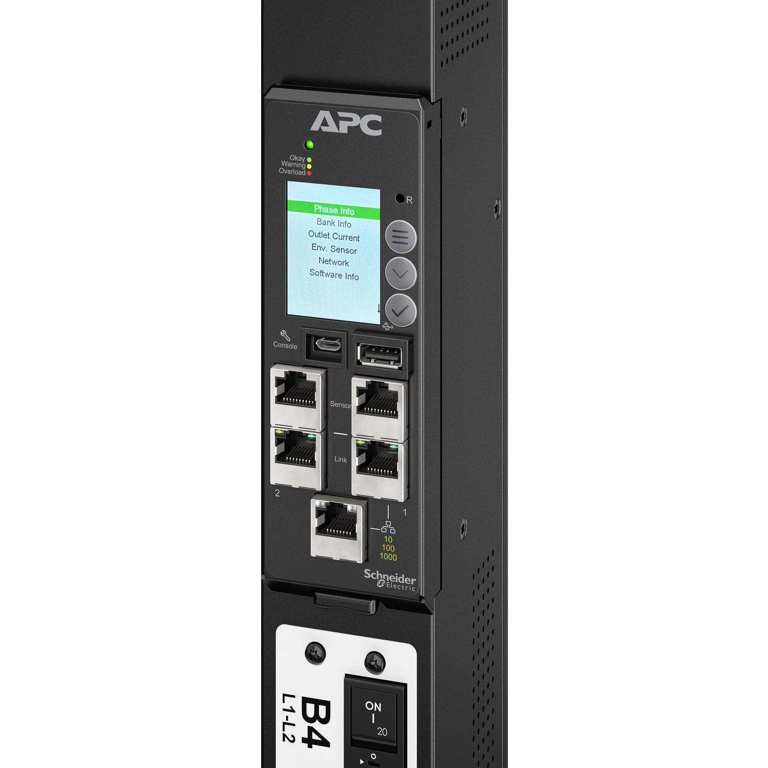 APC NetShelter Rack PDU Advanced Gen 2, Switched, 34.6kW, 3Phase, 43.5kW 400V 63A or 34.6kW 415V 60A, 560P6, 42 Outlet