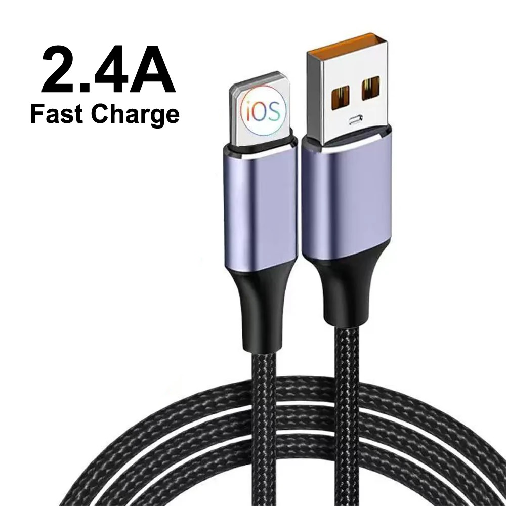 USP Lightning to USB-A Cable (30CM) Purple - Quick Charge & Connect, 2.4A Rapid Charge, Nylon Weaving,Apple iPhone/iPad/MacBook, 5 Years Warranty