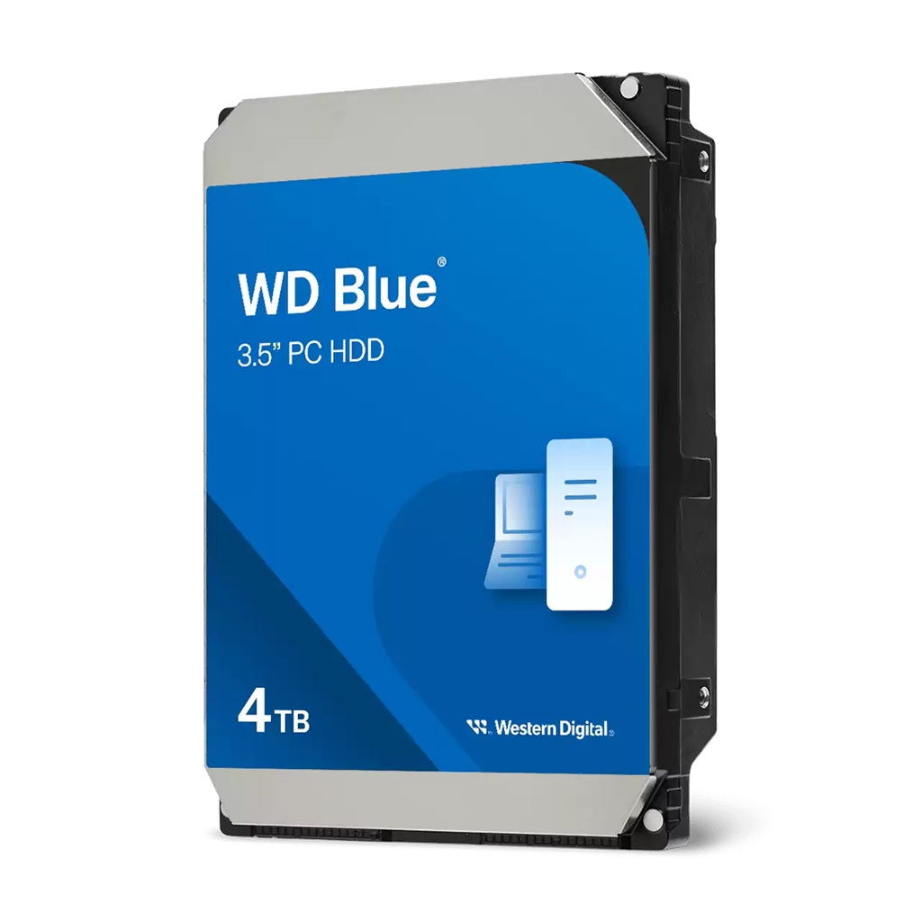 Western Digital Blue PC Desktop Hard Drive - 4TB, 3.5-inch SATA HDD, 5400 RPM, CMR, 128MB cache, up to 185MB/s