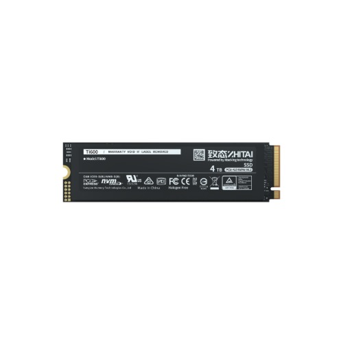 YMTC ZhiTai Ti600 SSD 1TB M.2 2280 YMTC QLC 3D NAND Flash PCIeTM Gen4 x4 NVMeTM 2.0 R/W 7,000MB/s 6,000 MB/s  400 TBW 5Y warranty (Bulk pack)