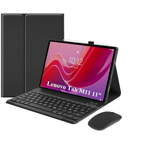 USP Lenovo Tab M11 (11') Keyboard + Case Black, Magnetic, PU Leather Covering, Front & Rear Facing Camera Holes, 5 Years Warranty