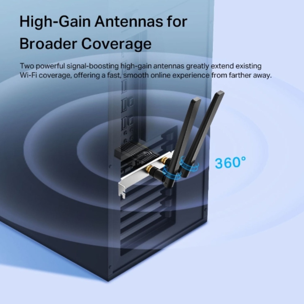 TP-Link Archer TX55E AX3000 Wi-Fi 6 Bluetooth 5.2 PCIe Adapter, 2402Mbps@5GHz, 574Mbps@2.4GHz (copy)