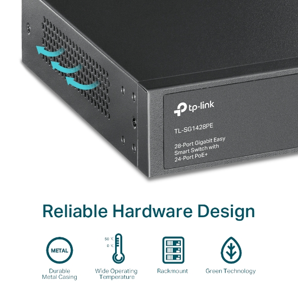TP-Link TL-SG1428PE 28-Port Gigabit Easy Smart Switch with 24-Port PoE+