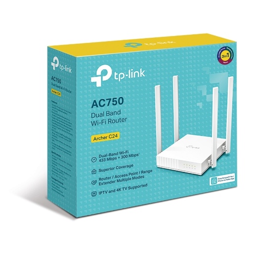 [NWTL-ARCHERC24] TP-Link Archer C24 AC750 Dual Band Wi-Fi Router