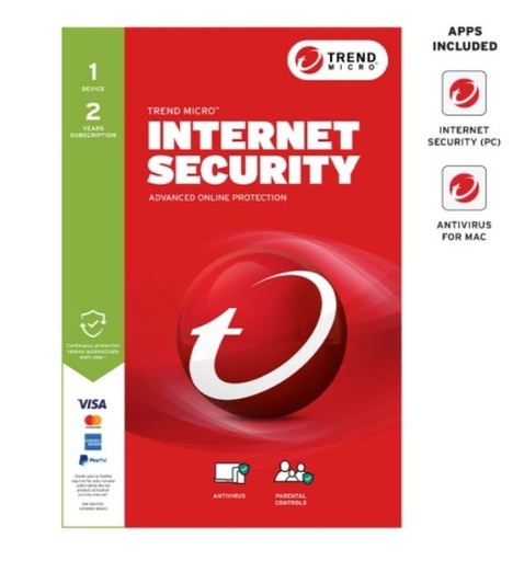 [STRENDMISRET1-2Y] Trend Micro Internet Security (1 Device) 2Yr Retail Mini Box Auto Renew