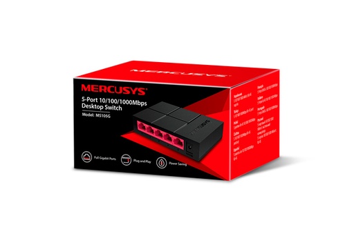[NWMS-MS105G] Mercusys MS105G 5-Port Gigabit Desktop Switch